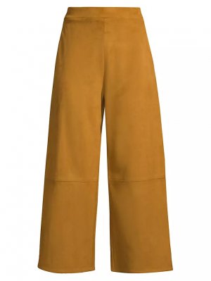 Укороченные брюки из веганской замши , цвет ochre Max Mara Leisure