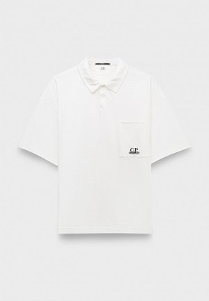 Поло C.P. Company 20/1 jersey boxy polo shirt gauze white. Цвет: белый