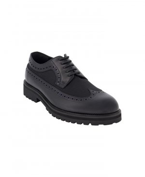 Мужские классические туфли дерби на резиновой подошве со шнуровкой и кончиками крыльев , черный DKNY