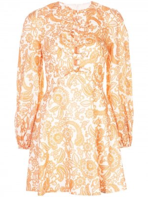 Короткое платье Peggy Zimmermann. Цвет: белый