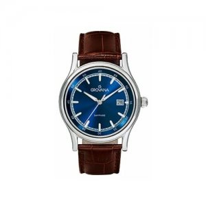 Наручные часы Contemporary, серебряный, синий Grovana. Цвет: коричневый
