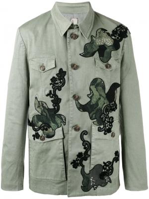Пальто с заплатками на пуговицах Antonio Marras. Цвет: зелёный