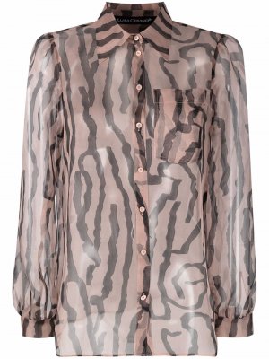 Abstract-pattern silk shirt Luisa Cerano. Цвет: розовый