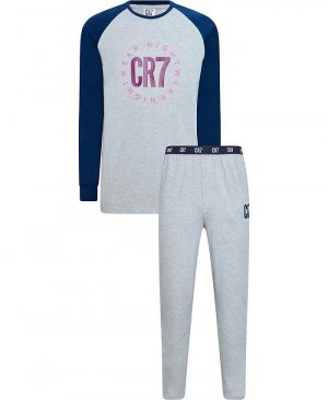 Мужская хлопковая домашняя одежда, комплект из топа и брюк CR7, цвет Gray, Blue, Pink Cr7