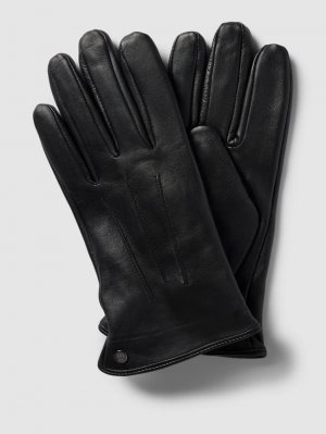 Кожаные перчатки с декоративной строчкой, черный Roeckl