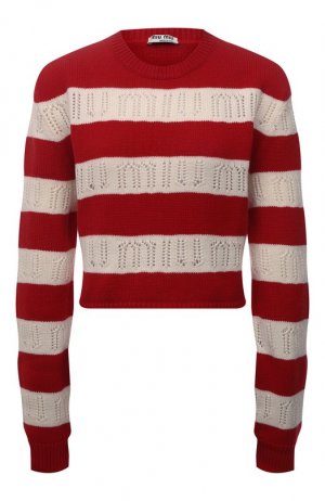 Шерстяной пуловер Miu. Цвет: красный