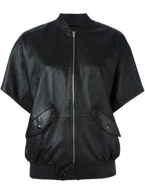 Куртка-бомбер с короткими рукавами Saint Laurent. Цвет: чёрный