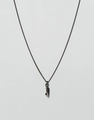 Серебристое ожерелье с подвесками в виде ключа и крыла Simon Carter. Цвет: серебряный
