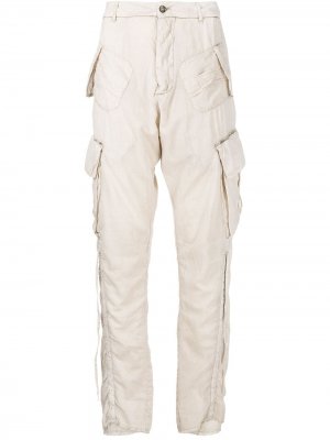 High-waisted cotton cargo trousers Masnada. Цвет: коричневый