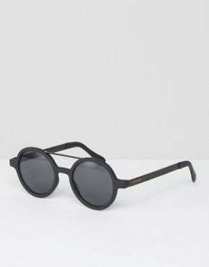 Черные матовые круглые солнцезащитные очки Vivien Komono. Цвет: черный