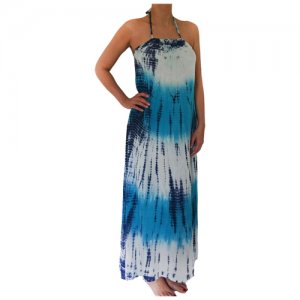 Сарафан размер 44-46 (М) / Индия Tie&Dye (Тай-Дай) - неповторимый узор на каждом изделии Платье летнее пляжное Laguna Cotton. Цвет: синий/голубой/белый