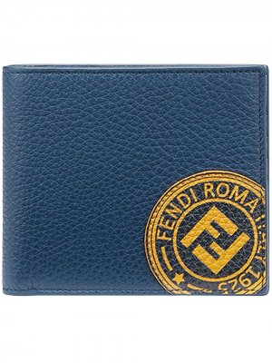 Logo patch bi-fold wallet Fendi. Цвет: синий