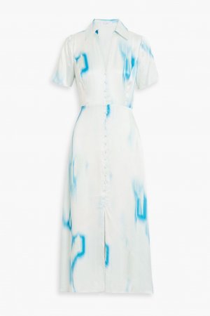Платье-рубашка миди Balisa из стираного шелка цвета тай-дай EQUIPMENT, синий Equipment