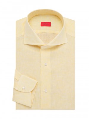 Льняная рубашка Delave с пуговицами спереди , желтый Isaia