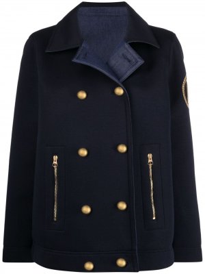 Двубортный пиджак в стиле милитари Ermanno. Цвет: синий