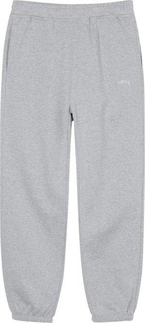 Брюки Stock Logo Pant 'Grey Heather', серый Stussy