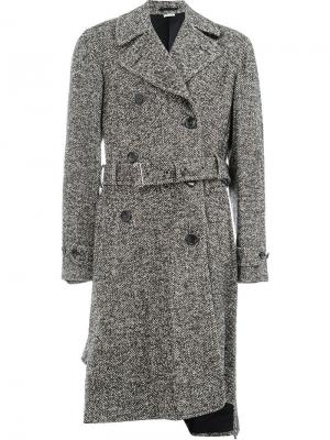 Асимметричное пальто с ремнем Comme Des Garçons Homme Plus. Цвет: черный