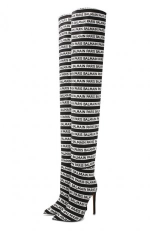 Текстильные ботфорты Janis Balmain. Цвет: черно-белый