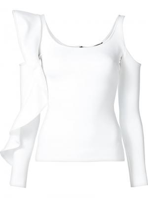 Блузка с открытыми плечами David Koma. Цвет: белый