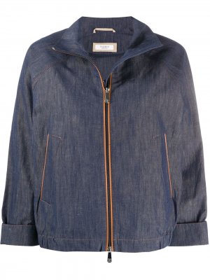 Джинсовая куртка на молнии Peserico. Цвет: синий