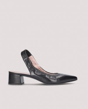 Женские туфли-лодочки с пяткой на пятке из черной кожи наппа , черный Pretty Ballerinas