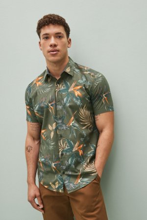 Рубашка с короткими рукавами и гавайским принтом , зеленый Next