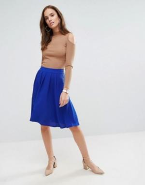 Расклешенная юбка Wal G. Цвет: синий