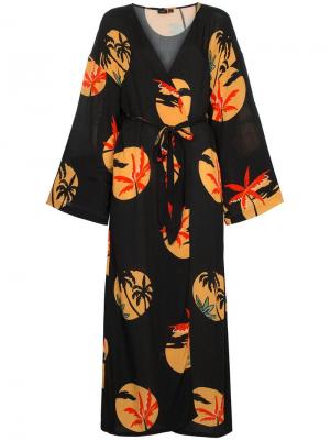 Платье макси Meika с поясом и изображением пальм Onia