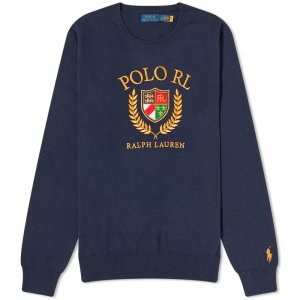 Трикотажный трикотаж с логотипом Crest Polo Ralph Lauren