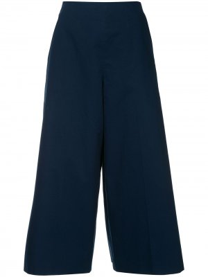 Pleated cropped trousers Delpozo. Цвет: синий