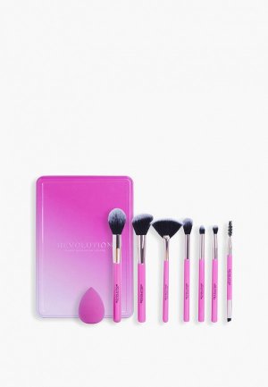 Набор кистей для макияжа Revolution The Brush Edit Gift Set. Цвет: розовый