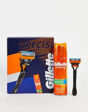 Подарочный набор с бритвенным станком Fusion 5 Razor и гелем для бритья Fusion-Бесцветный Gillette