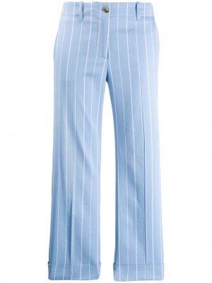 Зауженные брюки в полоску Alberto Biani. Цвет: синий