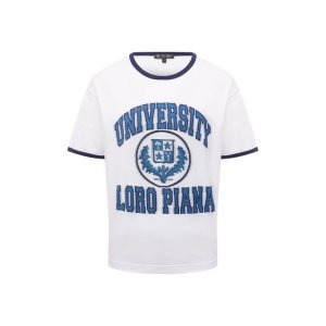 Хлопковая футболка Loro Piana. Цвет: белый