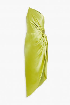 Платье миди из крученого шелкового атласа на одно плечо MICHELLE MASON, зеленый Mason