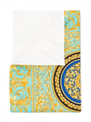 Одеяло с принтом Barocco Young Versace. Цвет: синий
