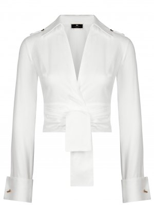 Блуза ELISABETTA FRANCHI. Цвет: белый