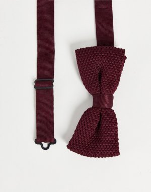 Бордовый трикотажный галстук-бабочка -Красный Twisted Tailor