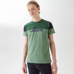 Футболки Мужская футболка с круглым вырезом Lacoste. Цвет: зелёный