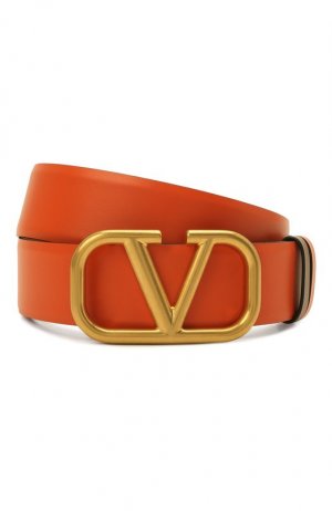 Двусторонний ремень VLogo Signature Valentino. Цвет: оранжевый