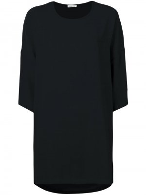 Расклешенное платье с короткими рукавами P.A.R.O.S.H.. Цвет: черный