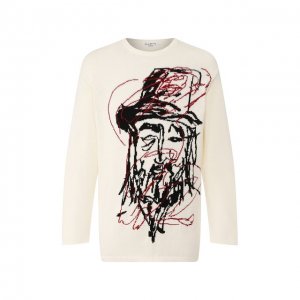 Хлопковый свитер Yohji Yamamoto. Цвет: белый