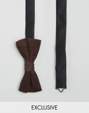 Вельветовый галстук-бабочка Heart & Dagger. Цвет: коричневый