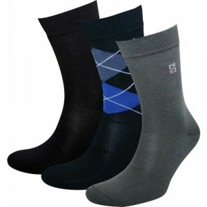 Носки , 3 пары, размер 29, серый, синий, черный STATUS. Цвет: черный/синий/серый