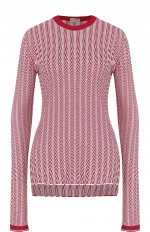 Пуловер фактурной вязки с круглым вырезом MRZ. Цвет: красный