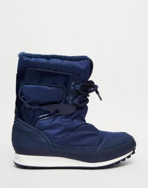 Темно-синие зимние сапоги Originals Snowrush Adidas. Цвет: night indigo