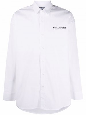 Рубашка с длинными рукавами и логотипом Karl Lagerfeld. Цвет: белый