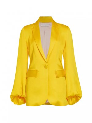 Однобортный атласный пиджак Coco , желтый Silvia Tcherassi