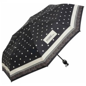 Зонт складной женский Ferre 6014-OC Pois Black GF. Цвет: черный