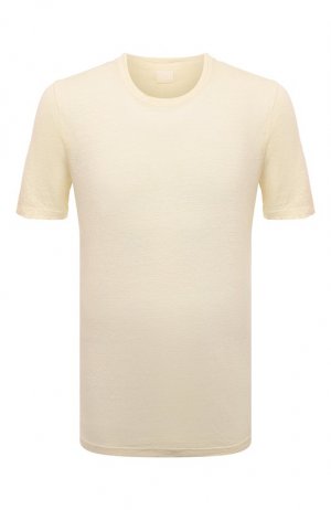Льняная футболка 120% Lino. Цвет: кремовый
